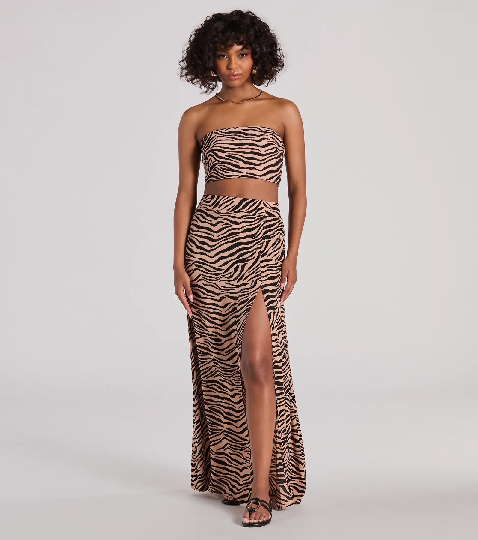 On The Prowl High Rise Zebra Maxi Skirt