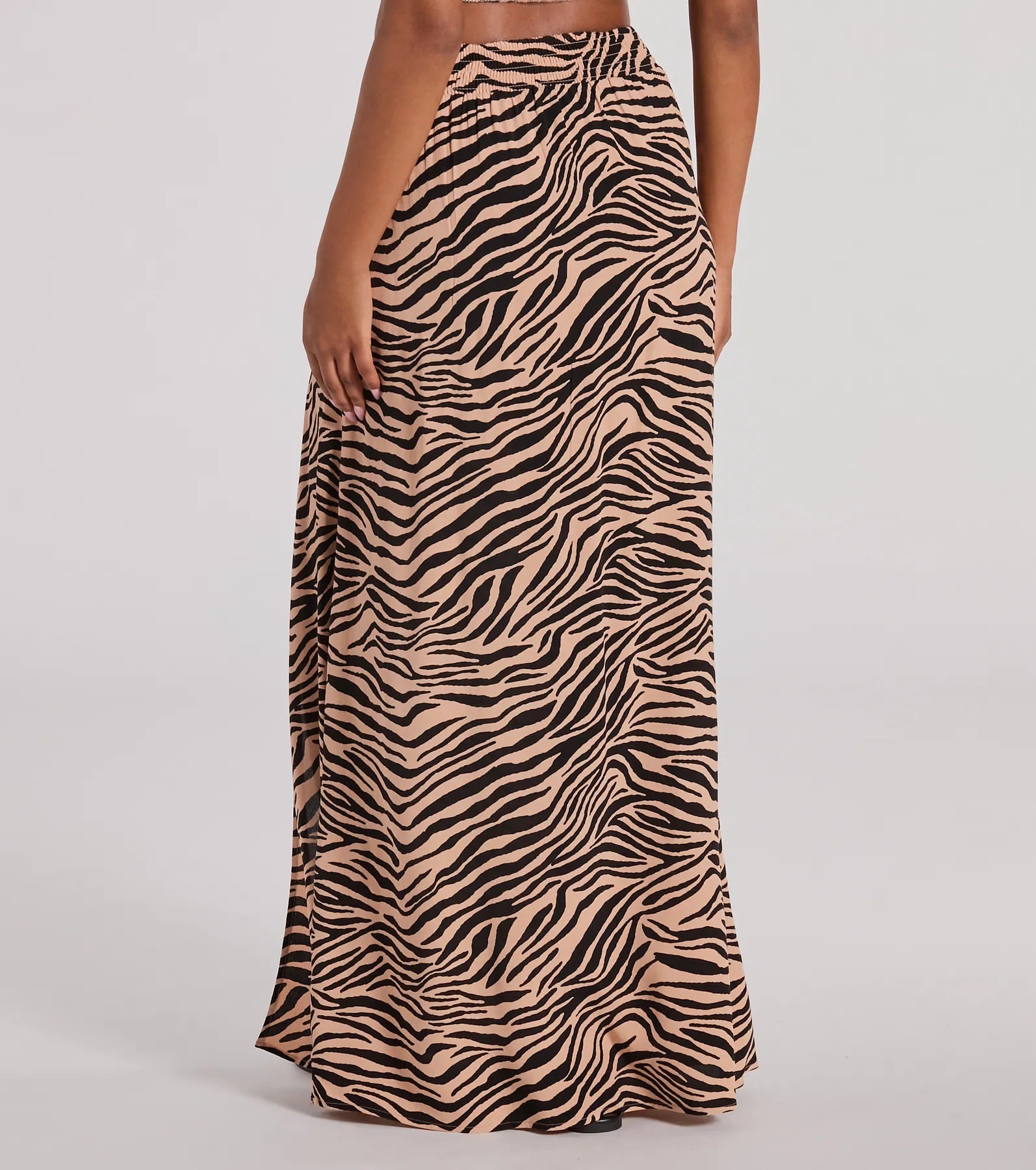 On The Prowl High Rise Zebra Maxi Skirt