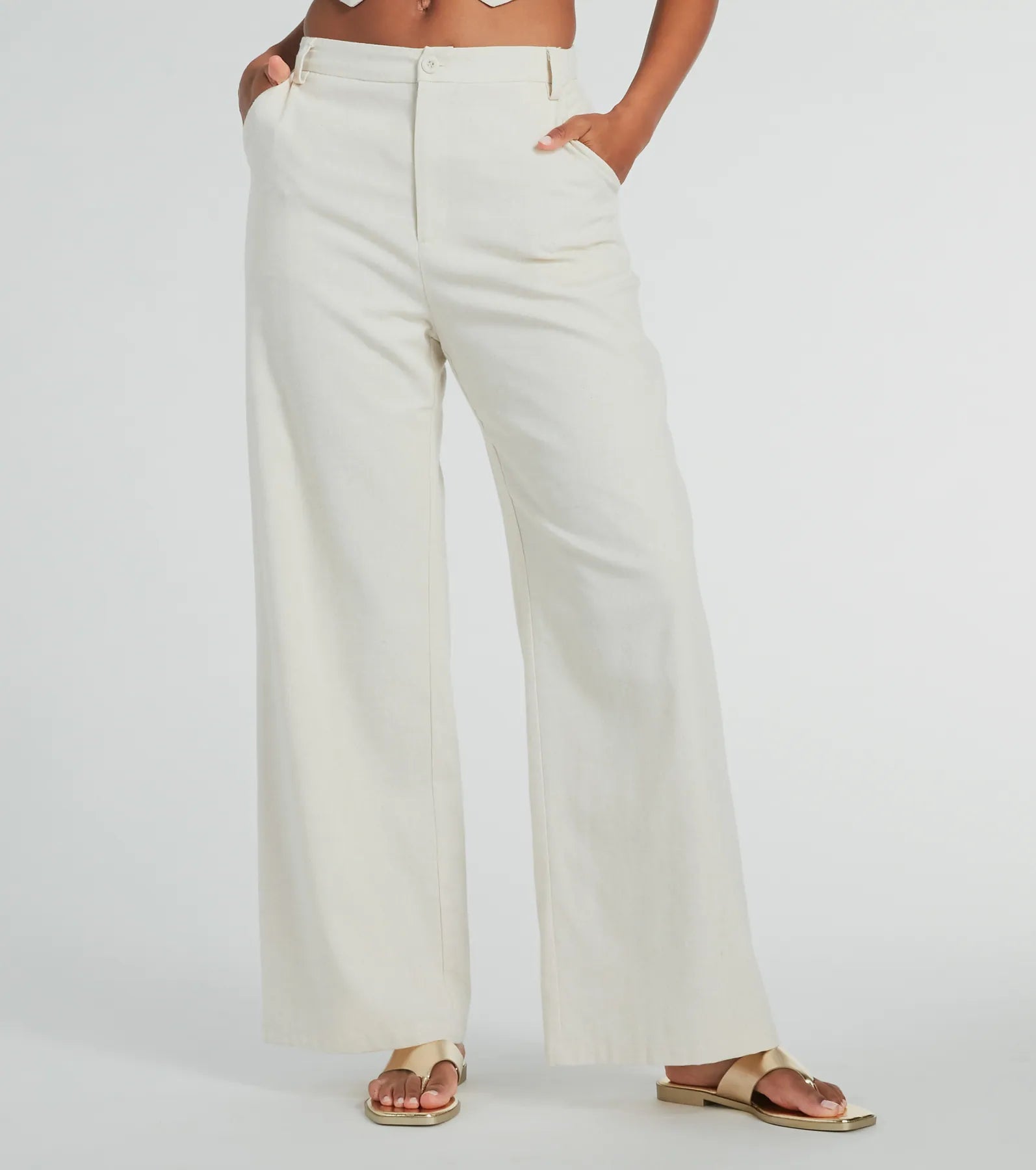 All Play Wide Leg Linen Trouser Pants